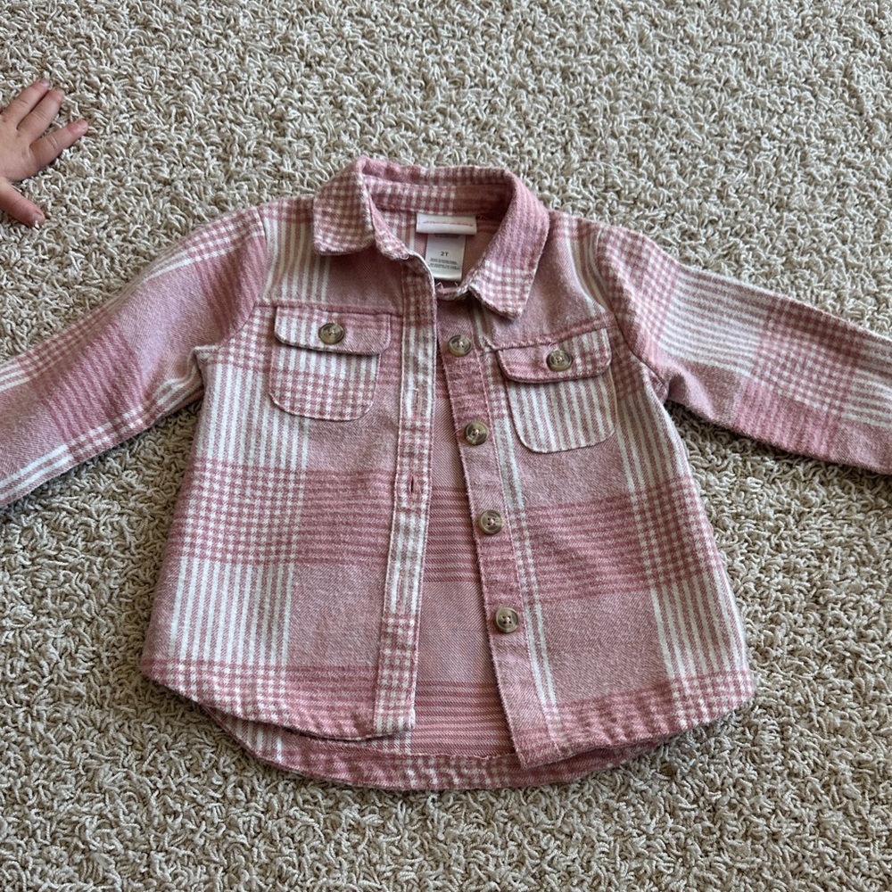 Pink Plaid Button-Up Shacket